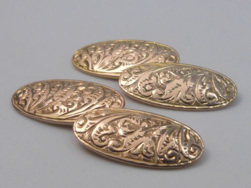 Edwardian 9ct rose gold cufflinks