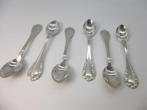 6  SILVER GEORG jENSEN COFFEE SPOONS