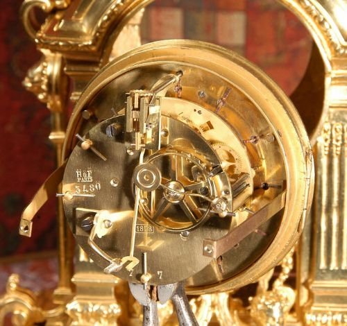 fig 4. Large Antique French Gilt Brass Table Clock