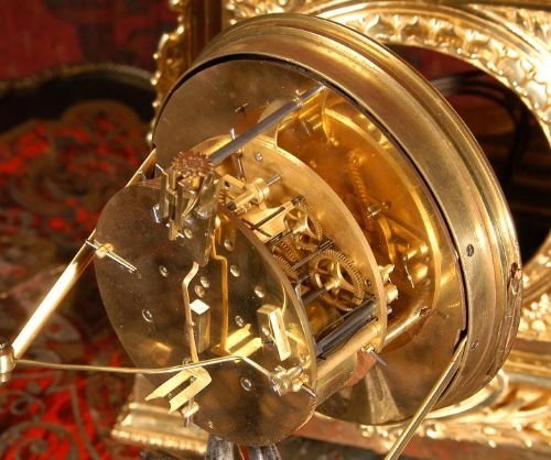 fig 4. ***SOLD***  Large Brass Cased Table Clock
by Fritz Marti. 
