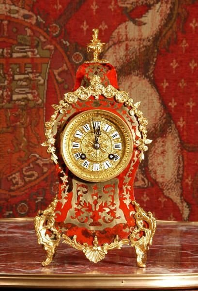 fig 1. Antique French Boulle Boudoir Clock
by Samuel Marti. 
