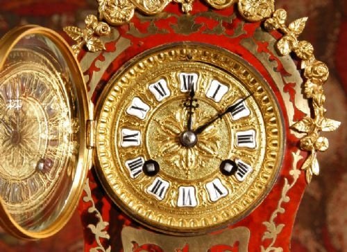 fig 2. Antique French Boulle Boudoir Clock
by Samuel Marti. 
