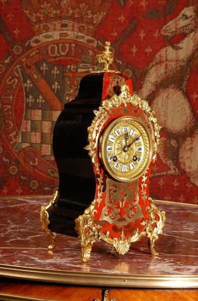 fig 4. Antique French Boulle Boudoir Clock
by Samuel Marti. 

