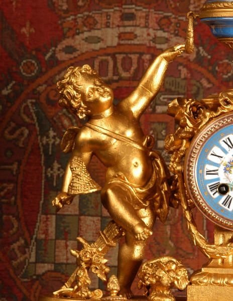 fig 3. Stunning Japy Freres Sevres Porcelain &
Gilt Metal Clock, The Butterfly Collectors.