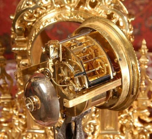 fig 4. Stunning Antique French Gilt Brass Clock Set.