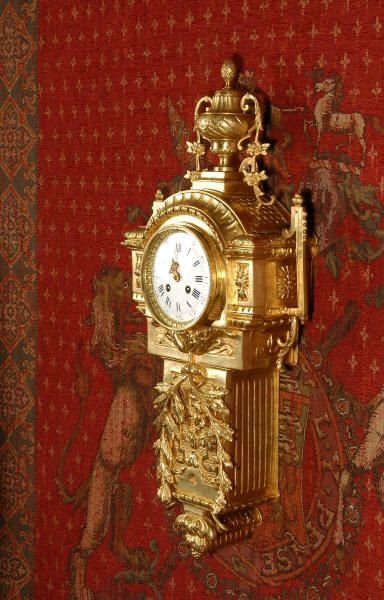 fig 2. Antique French Gilt Brass Cartel Wall Clock
by Samuel Marti. 