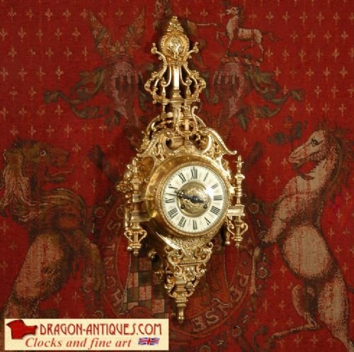 Early Antique French Cartel Wall Clock