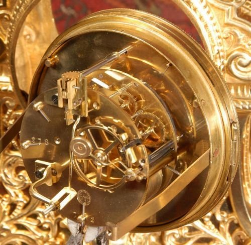 fig 4. Large and Stunning Antiqe French Gilt Brass Clock Set
by Samuel Marti