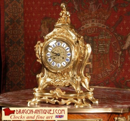 Very Large Antique French Rococo Table Clock.