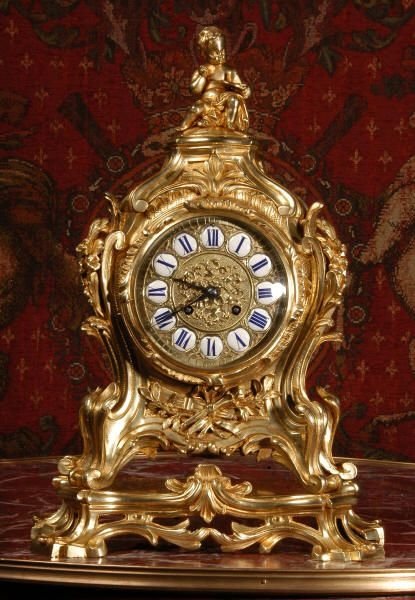 fig 1. very Large Antique French Rococo Table Clock.