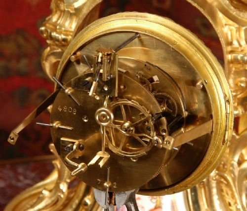 fig 4. Stunning Sevres Porcelain and Gilt Brass Clock Set.