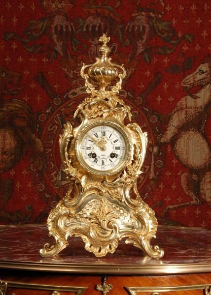 fig 2. Antique French Rococo Boudoir Clock
by A.D. Mougin