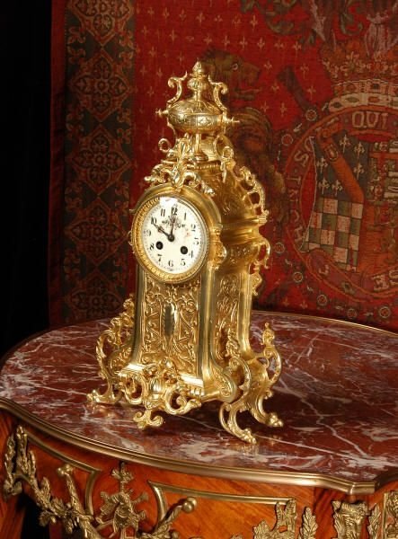 fig 1. Antique French Gilt Brass Clock 
by Japy Freres. 