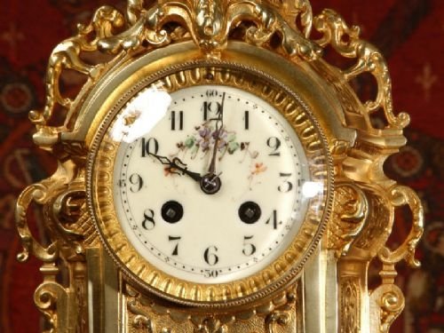 fig 2. Antique French Gilt Brass Clock 
by Japy Freres. 