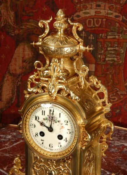 fig 3. Antique French Gilt Brass Clock 
by Japy Freres. 