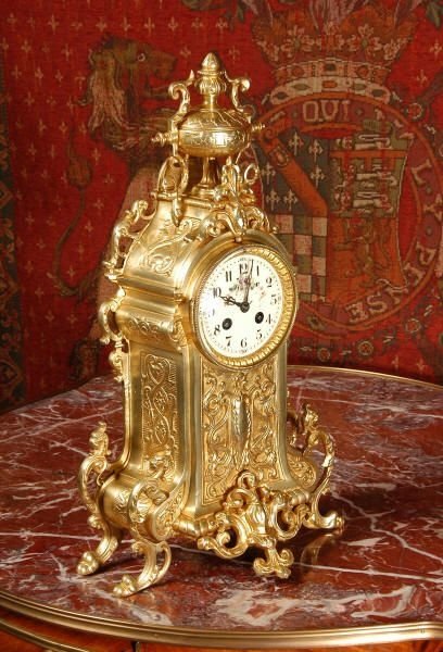fig 4. Antique French Gilt Brass Clock 
by Japy Freres. 