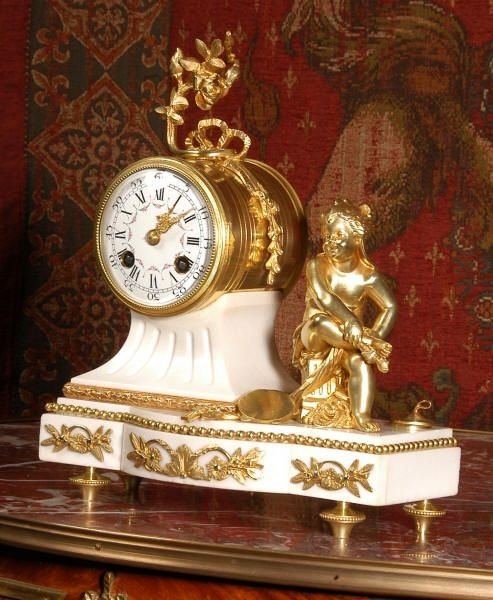 fig 1. Stunning Antique French Boudoir Desk Clock
by Vincenti et Cie.