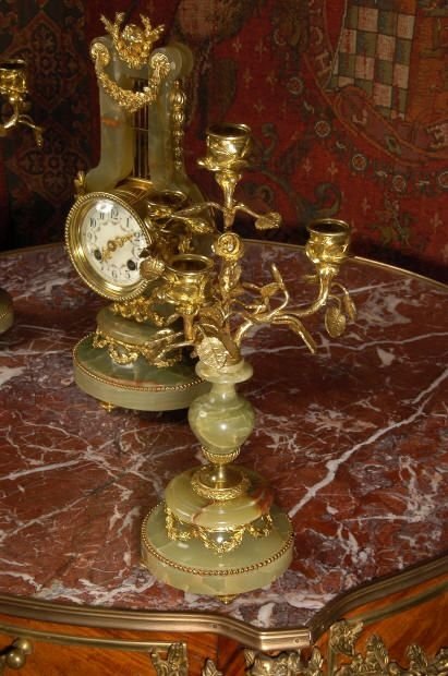 fig 2. Beautiful Boudoir Lyre Clock Set
by A. D. Mougin.
