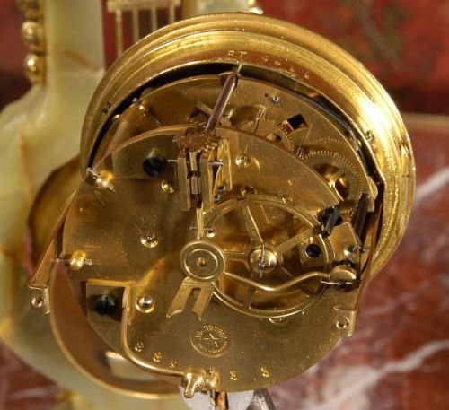 fig 4. Beautiful Boudoir Lyre Clock Set
by A. D. Mougin.