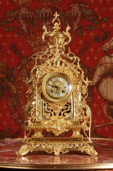 fig 1. Antique French Gilt Brass Table Clock