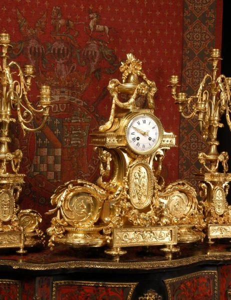 fig 2. Magnificent Antique French Ormolu Clock Set
by Samuel Marti.