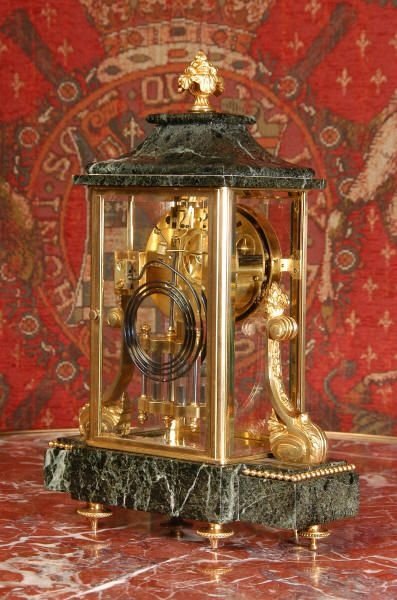 fig 2. Antique French Ormolu & Marble Four Glass Boudoir Clock.