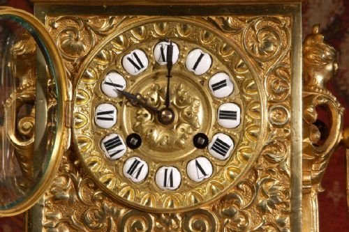 fig 3. Antique French Gilt Brass Table Clock.