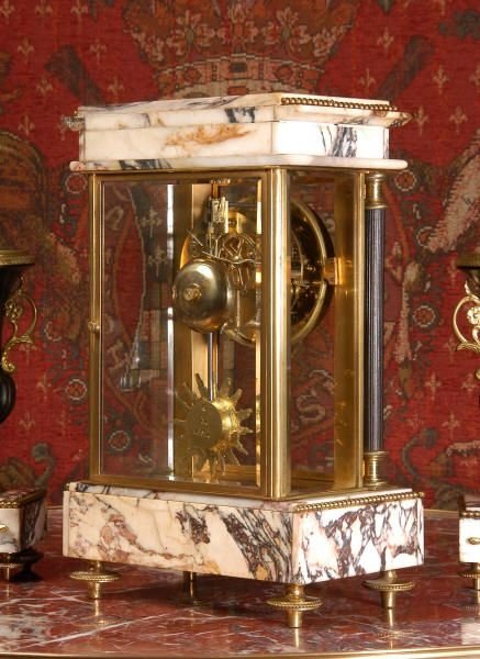 fig 2. Japy Freres Antique French Neoclassical Four Glass Clock Set