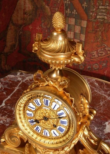 fig 2. Antique French Ormolu Neoclassical Drum Head Clock.