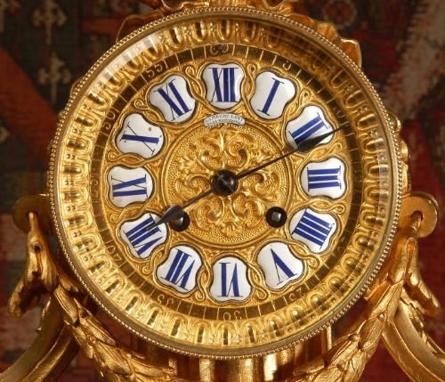 fig 3. Antique French Ormolu Neoclassical Drum Head Clock.