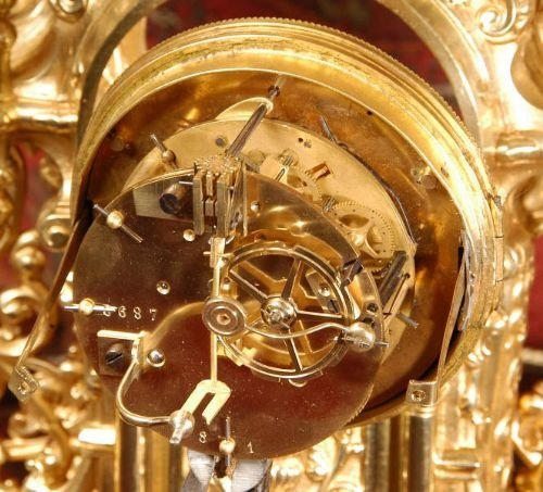fig 4. Antique French Gilt Brass Clock Set