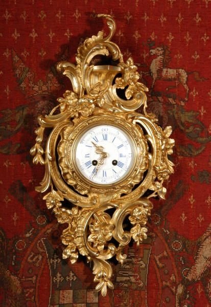 fig 1. Antique French Rococo Cartel Wall Clock
by Japy Freres.