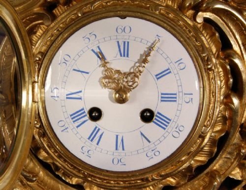 fig 3. Antique French Rococo Cartel Wall Clock
by Japy Freres.