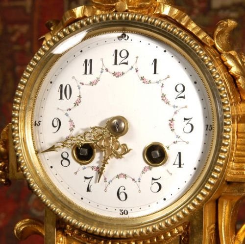 fig 3. Stunning Antique Ormolu Clock Set by Louis Japy.
