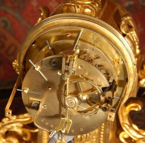 fig 4. Stunning Antique Ormolu Clock Set by Louis Japy.