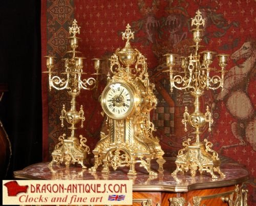 Japy Freres Antique French Clock Set.