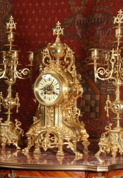 fig 2. Japy Freres Antique French Clock Set.