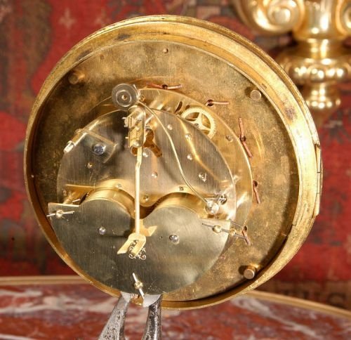 fig 4. Japy Freres Gilt Brass Cartel Wall Clock ~ Hunting.