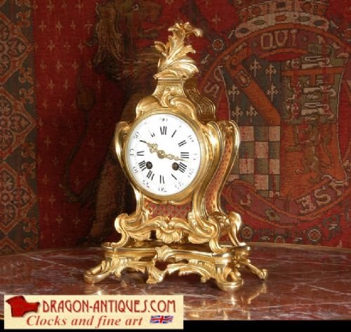 Antique French Rococo Boudoir Table Clock