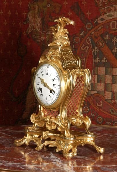 fig 1. Antique French Rococo Boudoir Table Clock