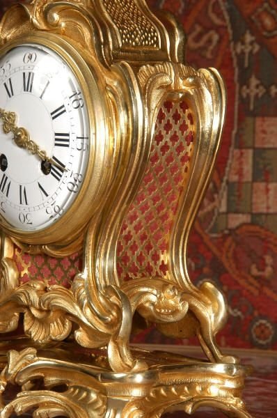 fig 3. Antique French Rococo Boudoir Table Clock