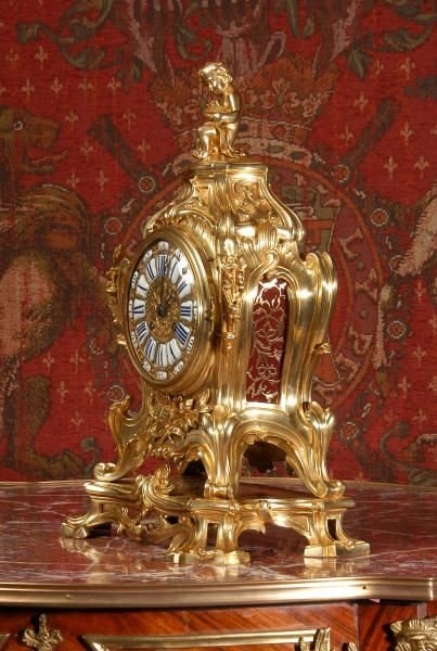 fig 1. Large Antique French Rococo Clock.