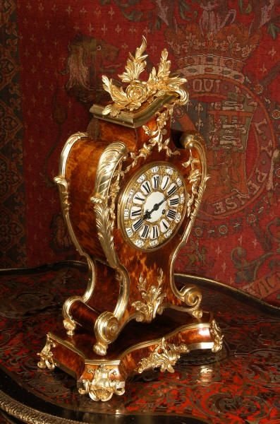 fig 1. Magnificent Ormolu and Veneer Antique French Table Clock
by Vincenti et Cie.