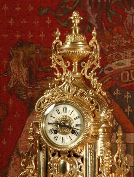 fig 2. Antique French Gilt Brass Boudoir Clock