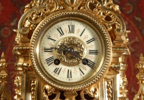fig 3. Antique French Gilt Brass Boudoir Clock