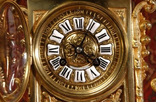 fig 2. Antique French Gilt Brass Boudoir Clock