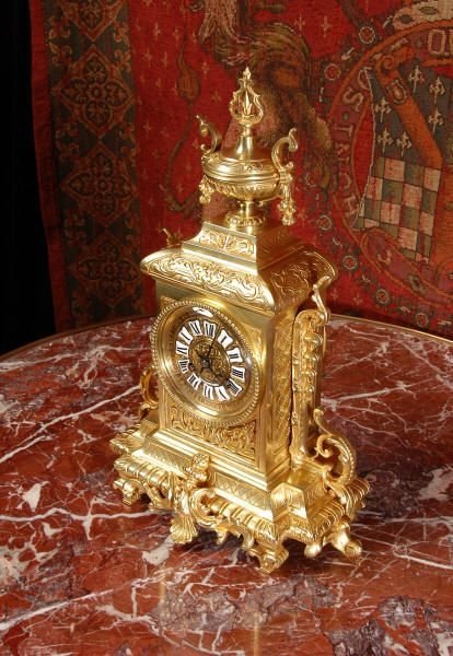 fig 3. Antique French Gilt Brass Boudoir Clock
