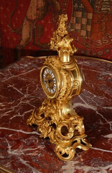 fig 2. Early Ormolu Antique French Rococo Boudoir Table Clock
by Henry Mark, Paris.