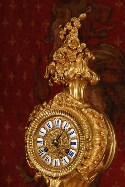 fig 3. Early Ormolu Antique French Rococo Boudoir Table Clock
by Henry Mark, Paris.