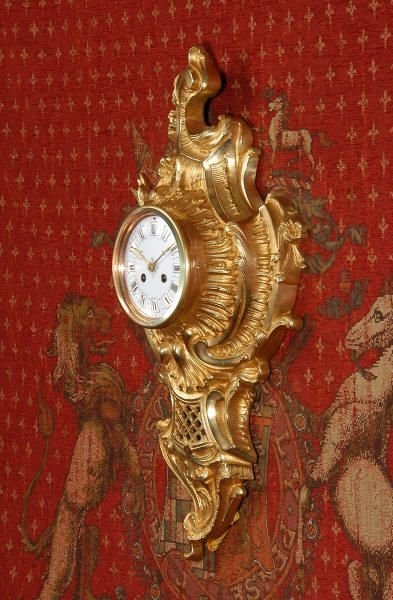 fig 2. Large and Stunning Antique French Rococo Cartel Wall Clock.